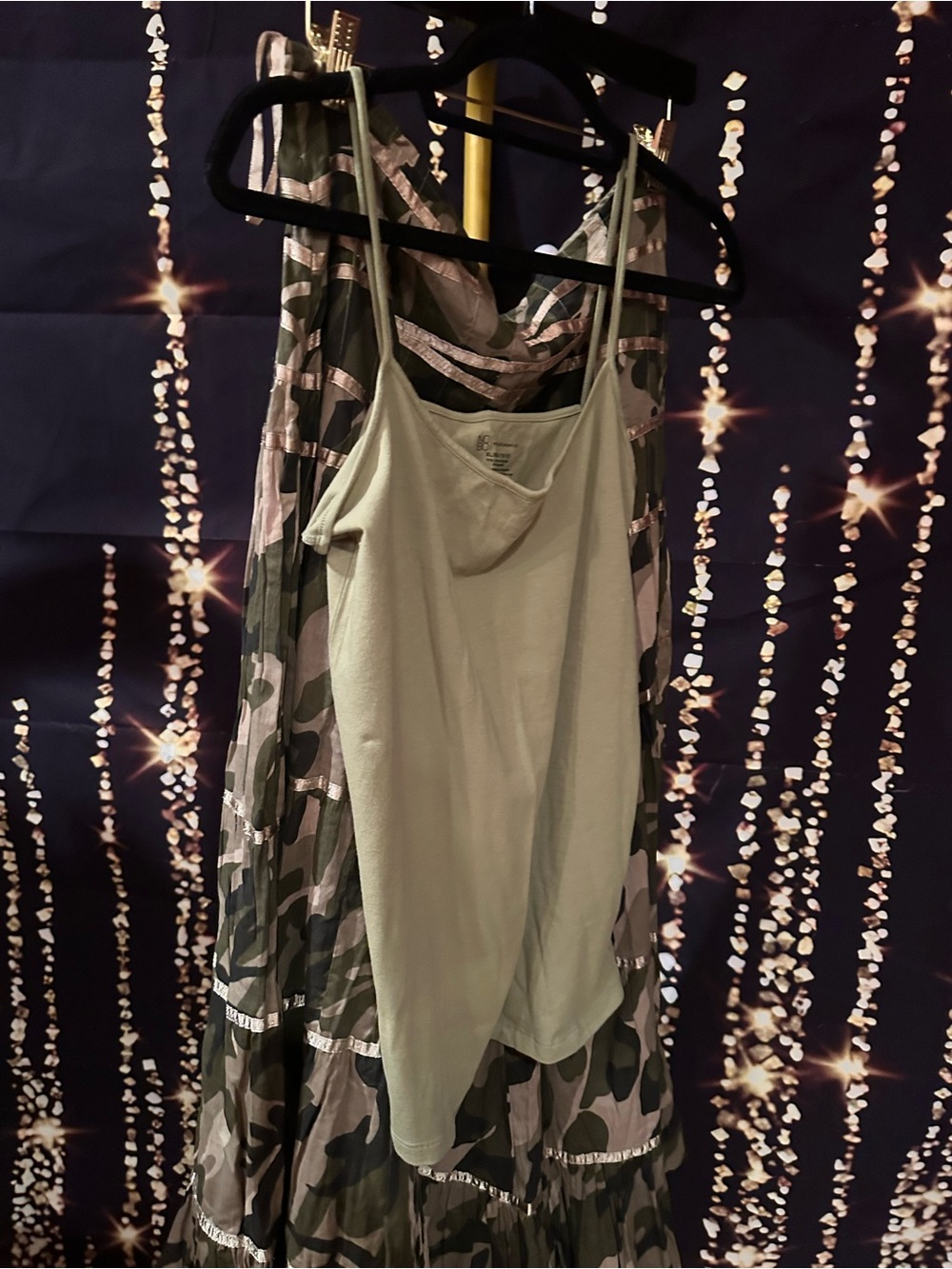 Women’s Light Olive Green Tank Top - Sleeveless Cami , skirt